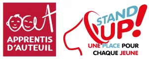 logos Apprentis d'Auteuil et Stand Up ! Une place pour chaque jeune